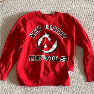Red Vintage Crewneck: New Jersey Devils